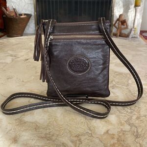 Roots Leather Mini Crossbody Festival Bag